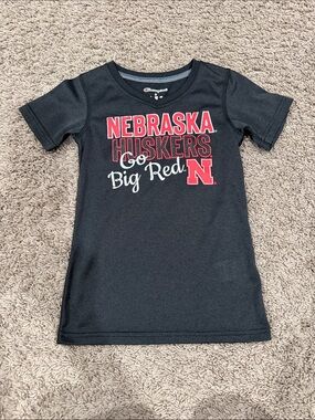 Champion Kids Nebraska Huskers Black and Red 'Big Red' Tee
